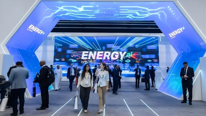 Energy AI exhibition stand showcasing digital platforms at industry event