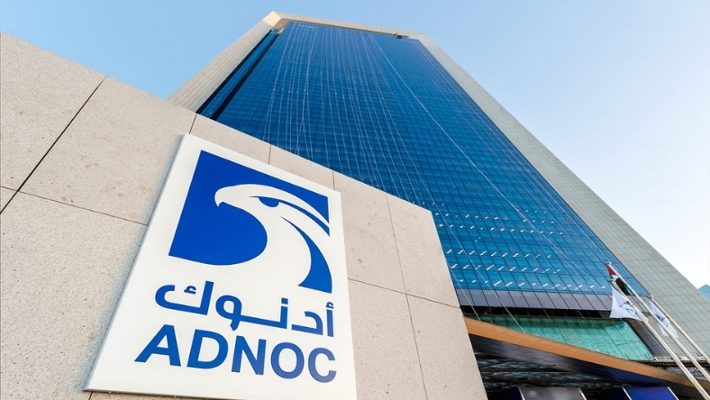 ADNOC headquarters building with company logo signage