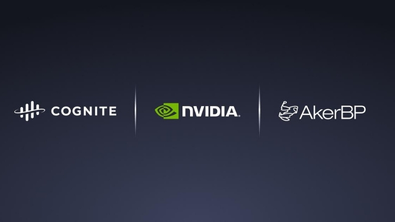 Cognite, NVIDIA and Aker BP logos on dark background